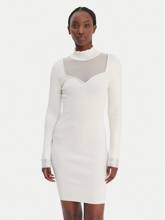 Guess Trikotažinė suknelė · Balta · Mini