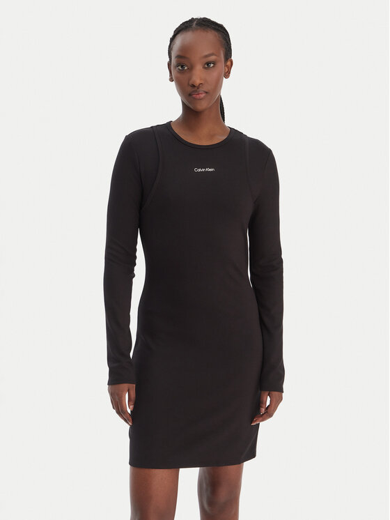 Calvin Klein Jeans Trikotažinė suknelė · Juoda · Mini