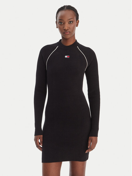 Tommy Jeans Trikotažinė suknelė · Juoda · Mini