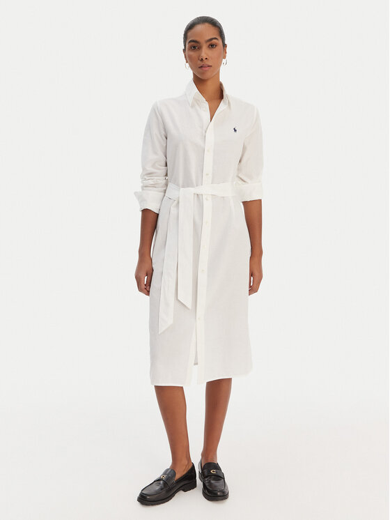 Polo Ralph Lauren Marškinių tipo suknelė · Balta · Midi