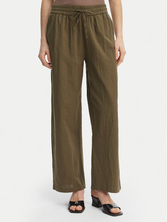 ONLY Medžiaginės kelnės · Žalia · Regular Fit