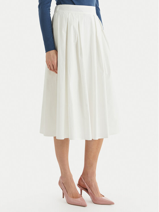 ONLY Trapecijos formos sijonas · Balta · Midi