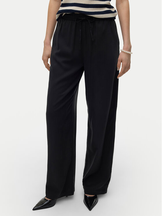 Vero Moda Medžiaginės kelnės · Juoda · Relaxed Fit