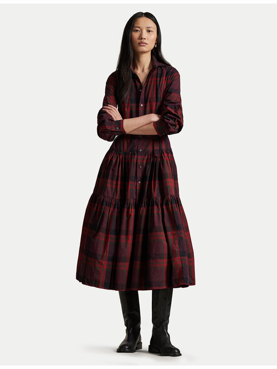 Polo Ralph Lauren Marškinių tipo suknelė · Vyšninė · Midi