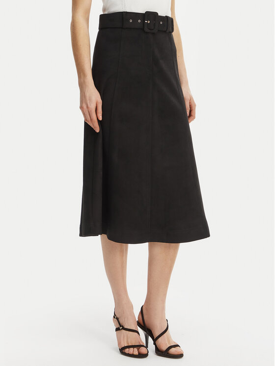 Rinascimento Dirbtinės odos sijonas · Juoda · Midi