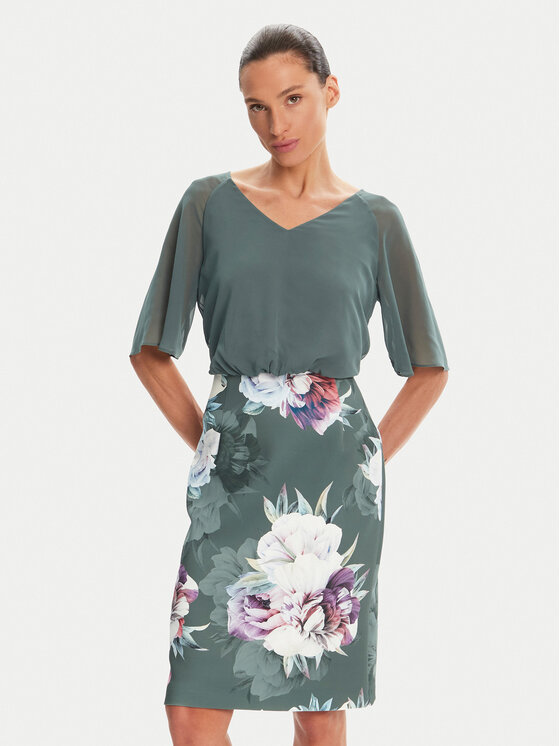 Swing Kokteilinė suknelė · Žalia · Mini