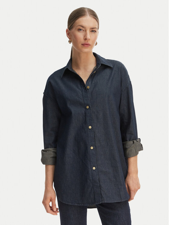 Armani Exchange džinsiniai marškiniai  · Tamsiai mėlyna