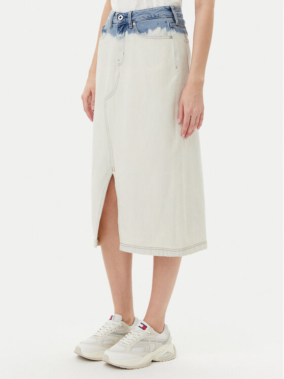 Karl Lagerfeld Jeans Džinsinis sijonas · Écru · Midi