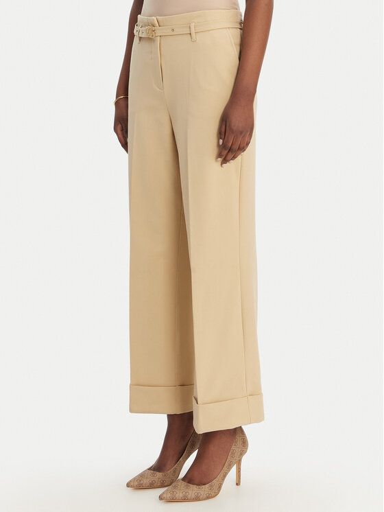 Guess Medžiaginės kelnės · Ruda · Regular Fit