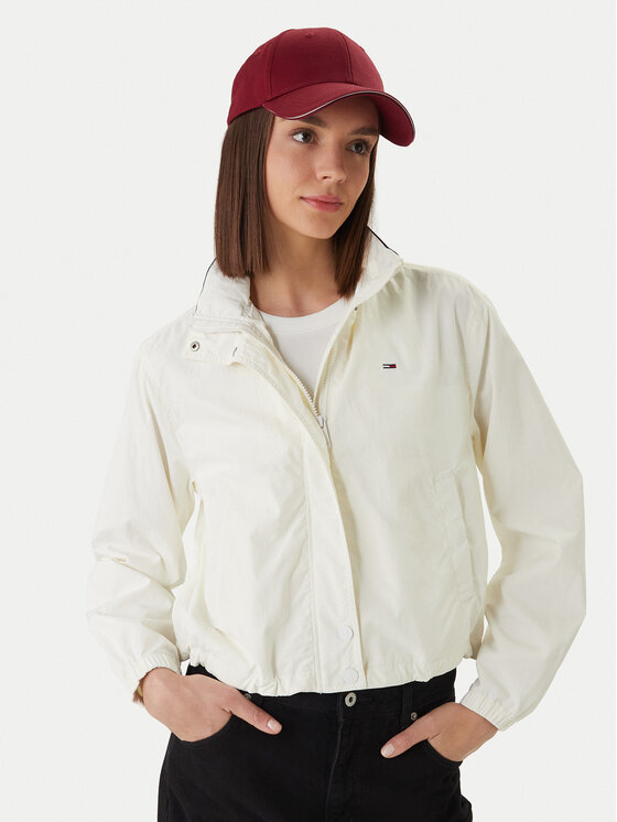 Tommy Jeans Demisezoninė striukė · Écru