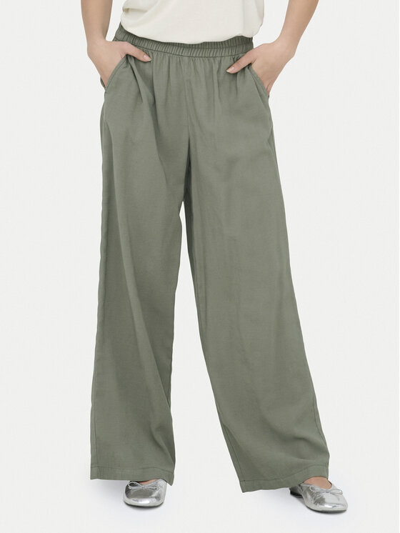 ONLY Medžiaginės kelnės · Žalia · Regular Fit