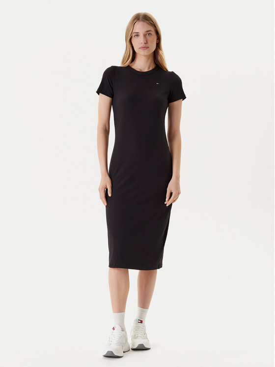 Tommy Jeans Kasdieninė suknelė · Juoda · Midi