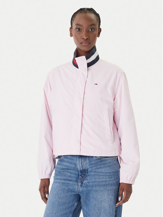 Tommy Jeans Demisezoninė striukė · Rožinė