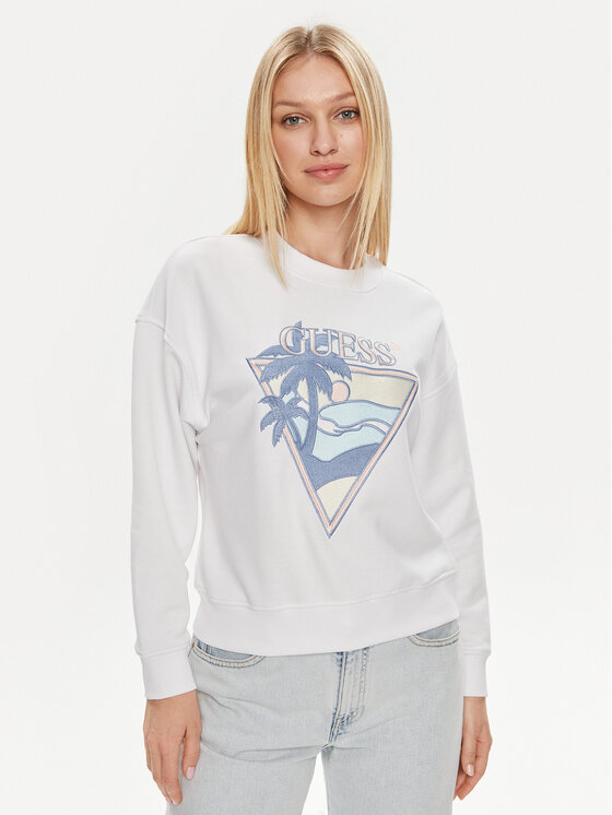 Guess Džemperis · Balta · Relaxed Fit