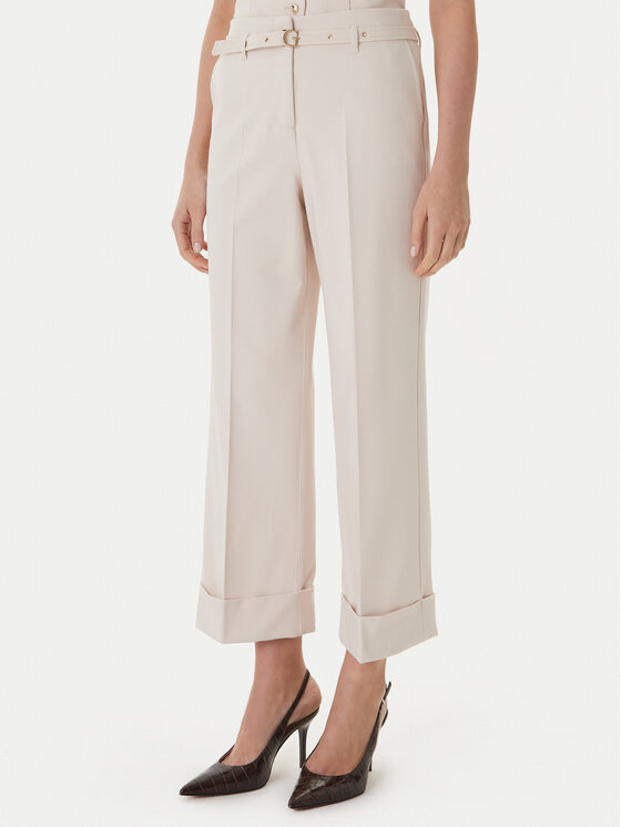 Guess Medžiaginės kelnės · Smėlio · Regular Fit