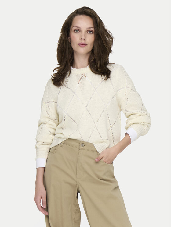 ONLY Megztinis · Écru · Relaxed Fit