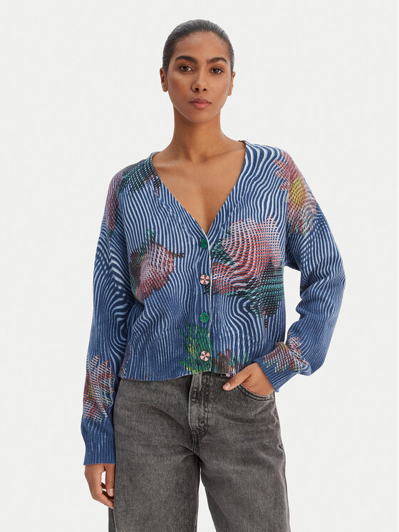 Desigual Kardiganas · Mėlyna · Regular Fit