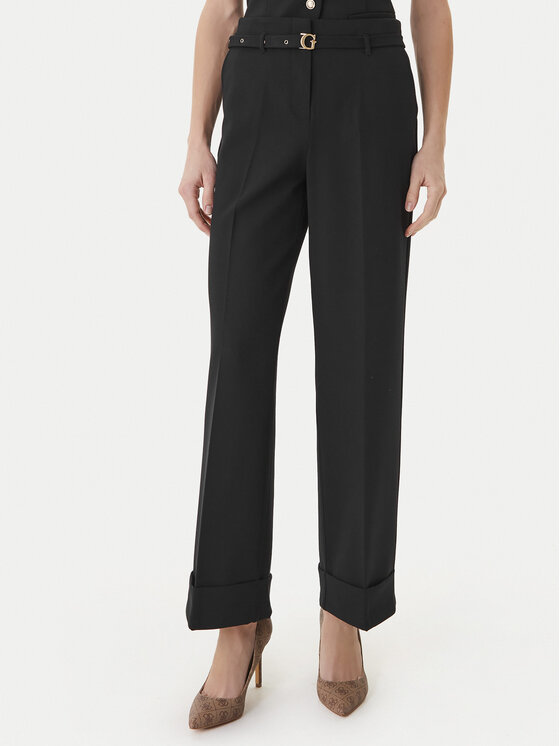 Guess Medžiaginės kelnės · Juoda · Regular Fit