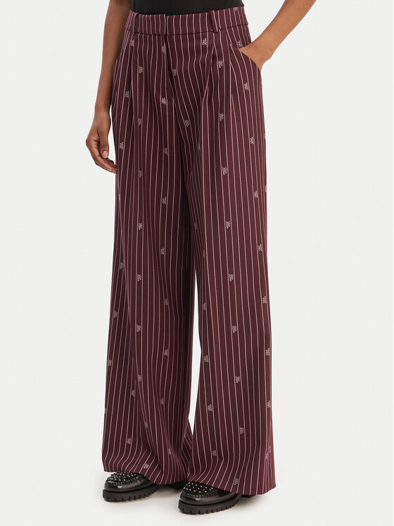 HUGO Medžiaginės kelnės · Vyšninė · Relaxed Fit