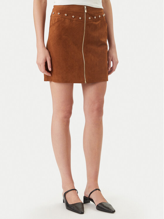 Morgan Dirbtinės odos sijonas · Ruda · Mini