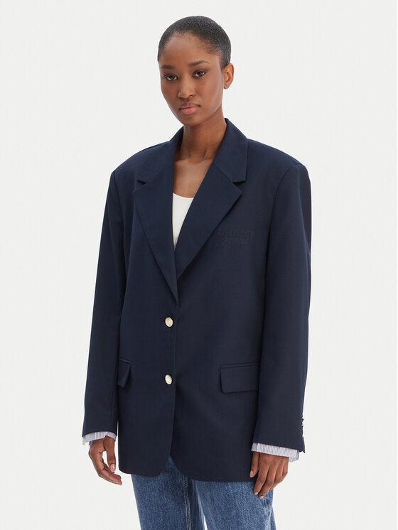 Tommy Jeans Švarkas · Tamsiai mėlyna · Relaxed Fit