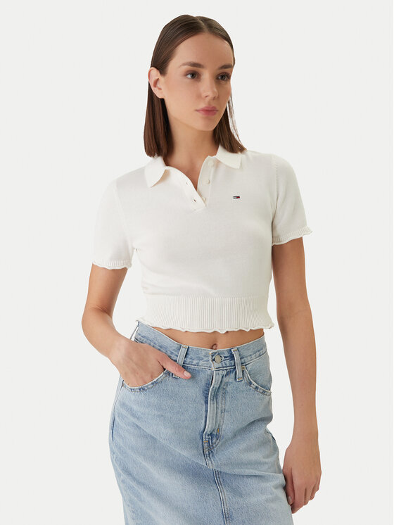 Tommy Jeans Polo marškinėliai · Balta