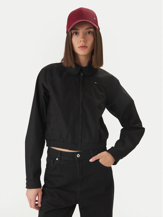 Tommy Jeans Demisezoninė striukė · Juoda
