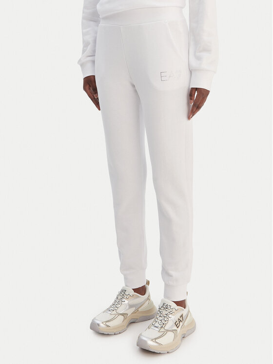 EA7 Emporio Armani Sportinės kelnės · Balta · Regular Fit