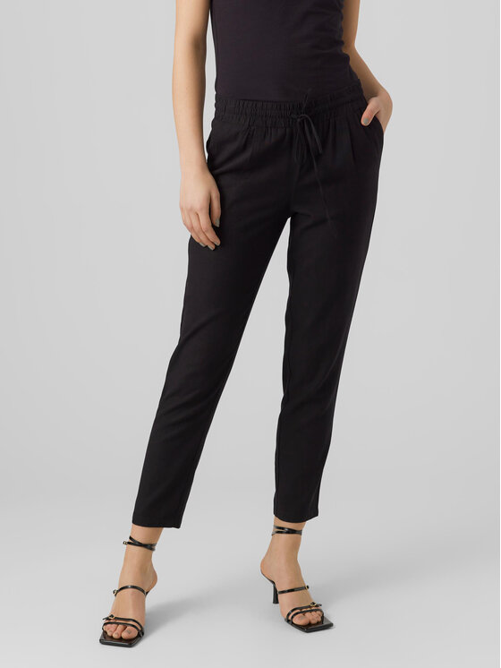 Vero Moda Medžiaginės kelnės · Juoda · Regular Fit