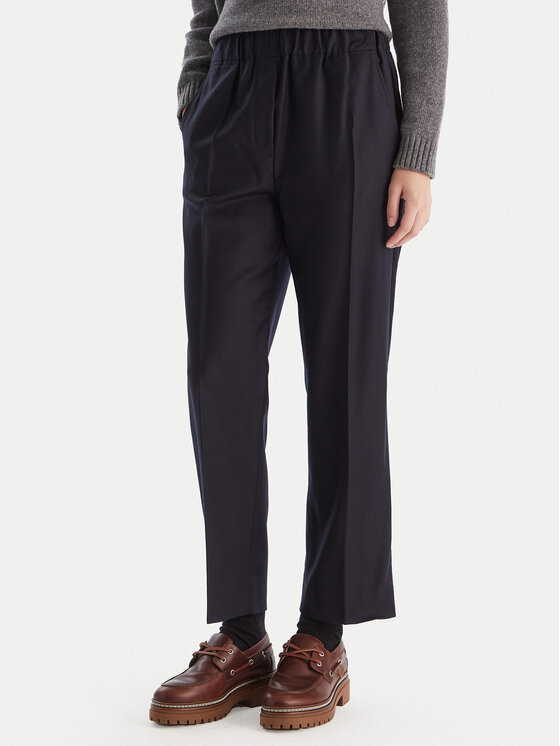 Weekend Max Mara Medžiaginės kelnės · Tamsiai mėlyna · Regular Fit