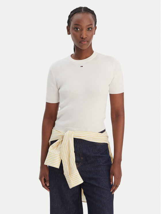 Tommy Jeans Megztinis · Écru · Regular Fit