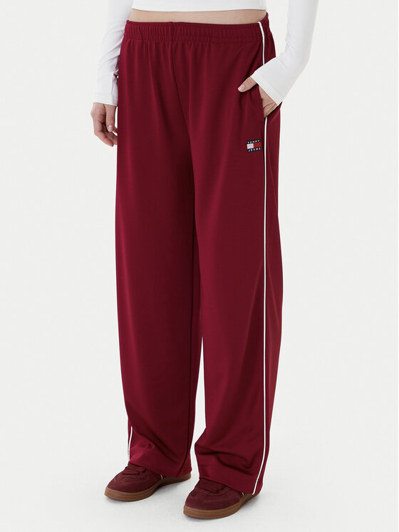 Tommy Jeans Sportinės kelnės · Vyšninė · Regular Fit