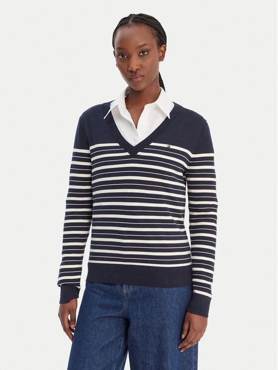Tommy Hilfiger Megztinis · Tamsiai mėlyna · Regular Fit