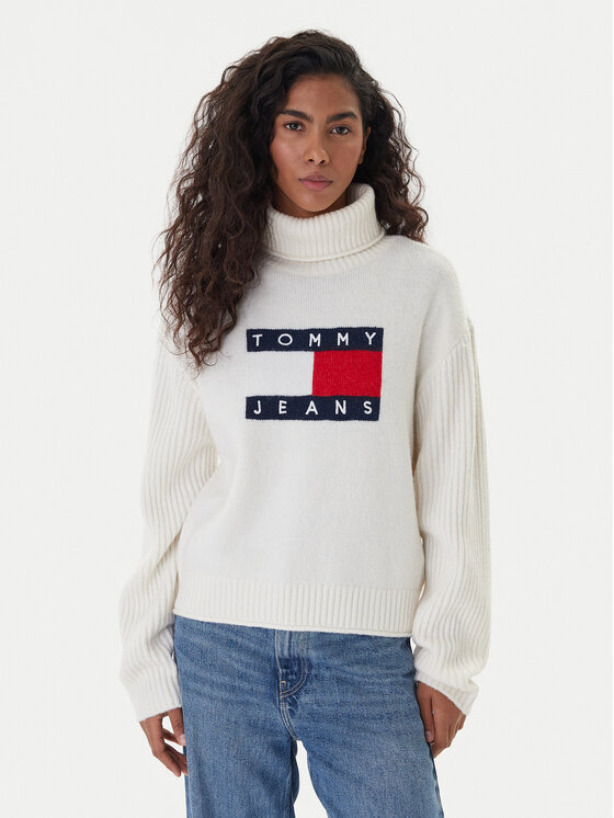 Tommy Jeans Golfas · Écru · Relaxed Fit