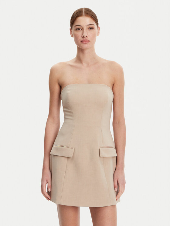 Bardot Kokteilinė suknelė · Smėlio · Mini