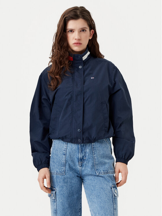 Tommy Jeans Demisezoninė striukė · Tamsiai mėlyna