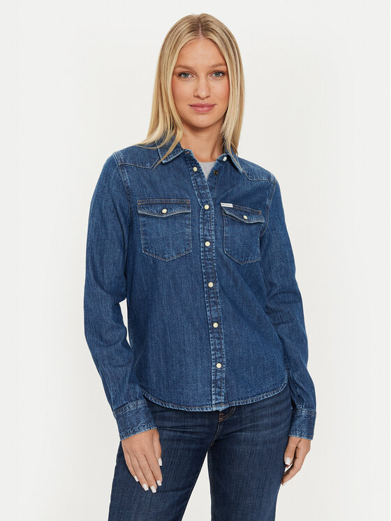 Kodas 20MAY Guess Jeans džinsiniai marškiniai  · Tamsiai mėlyna