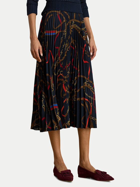 LAUREN RALPH LAUREN Plisuotas sijonas · Tamsiai mėlyna