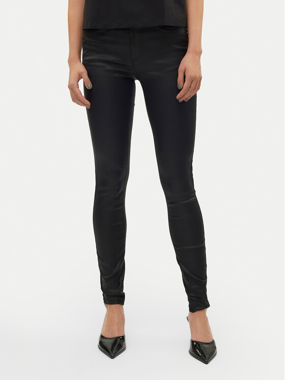 Kodas 20MAY Vero Moda Dirbtinės odos kelnės · Juoda · Skinny Fit