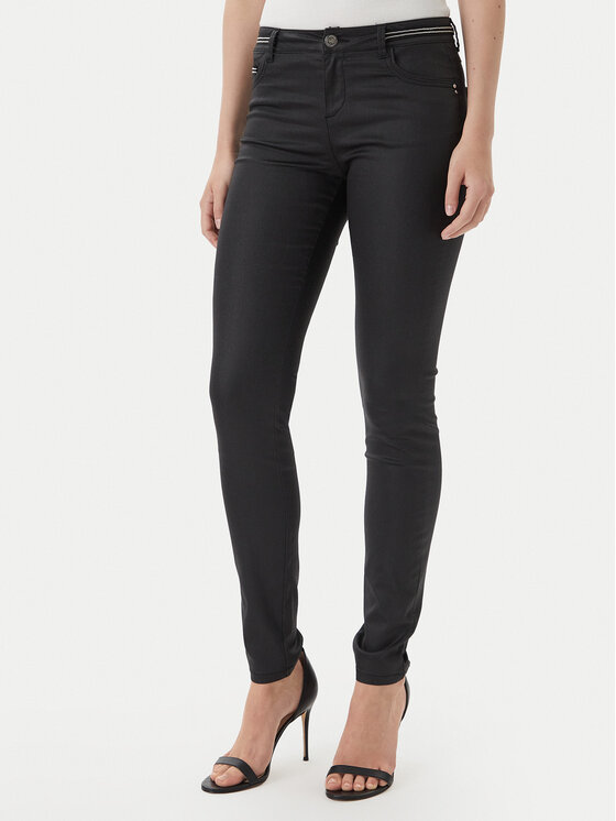 Morgan Medžiaginės kelnės · Juoda · Slim Fit