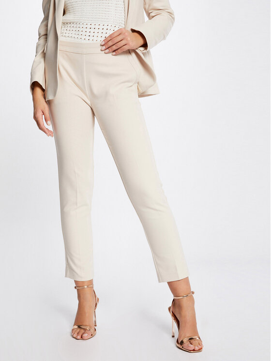 Morgan Medžiaginės kelnės · Smėlio · Slim Fit