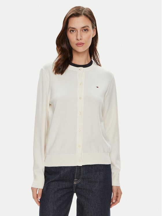 Tommy Hilfiger Kardiganas · Écru · Regular Fit