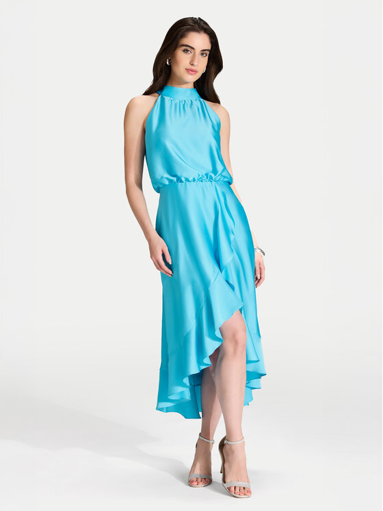 Swing Kokteilinė suknelė · Mėlyna · Midi