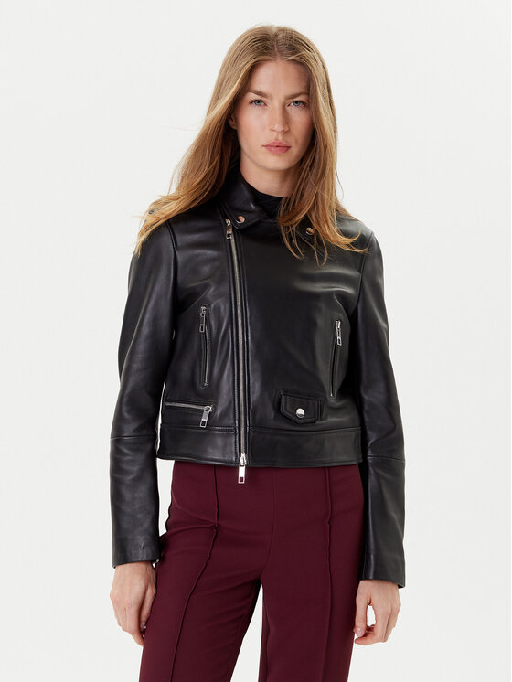 Kodas SUN15 BOSS Odinė striukė · Juoda