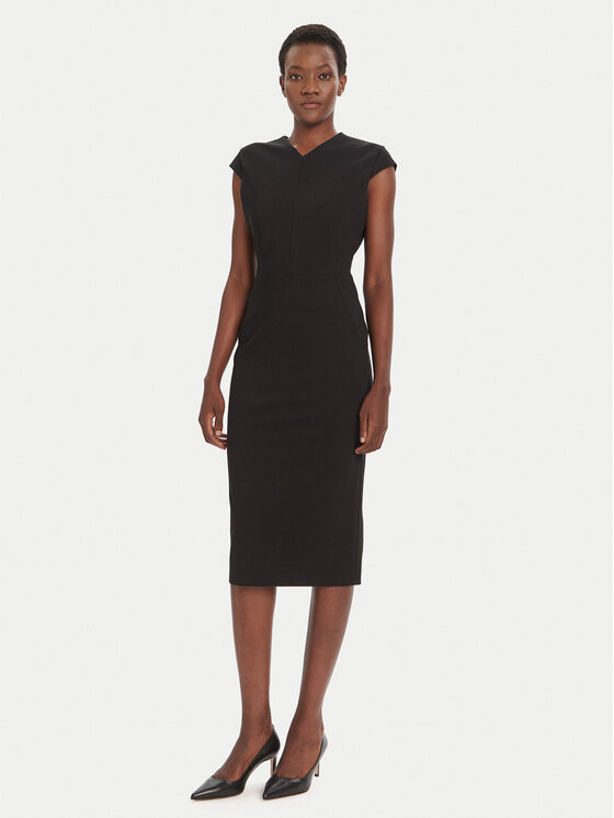 BOSS Kokteilinė suknelė · Juoda · Midi