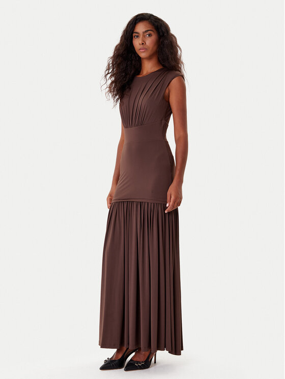 Kodas SUN15 Bardot Kokteilinė suknelė · Ruda · Midi