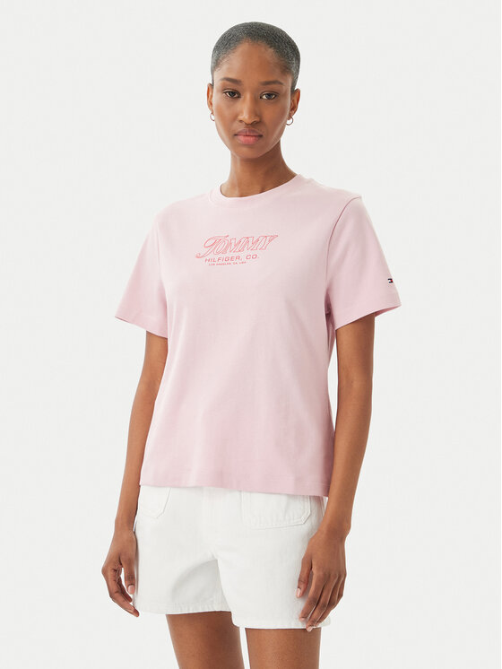 Tommy Hilfiger Marškinėliai · Šviesiai rožinė