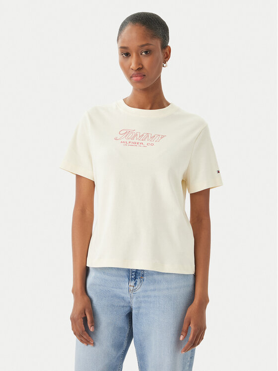 Tommy Hilfiger Marškinėliai · Šviesiai smėlinė