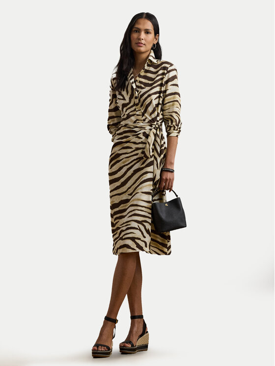 LAUREN RALPH LAUREN Marškinių tipo suknelė · Smėlio · Midi