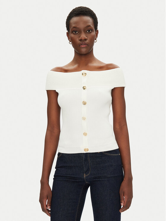 Morgan Megztinis · Balta · Slim Fit